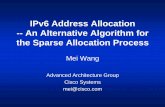 IPv6 Address Allocation -- An Alternative Algorithm for the Sparse … · 2019-02-01 · • IPv6 address space 3.4x1038. Not all usable. • Large demands of addresses: devices,