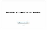 DOING BUSINESS IN INDIA - Tax, IPR and Corporate … BUSINESS IN...Services Tax, 2017, Insolvency and Bankruptcy Code, 2016, Real Estate (Regulation and Development) Act, 2016 and