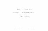 Patois de Vérel de Montbel · Patois de Verel de Montbel : introduction Charles Vianey 1/47 04/01/2003 (le sommaire est en dernière page) Le patoisant et l’enquête patoise