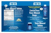 ConcenTrace Trace Mineral Tablets Supplement Facts ... mineral...teaspoon (20 drops) for 3 consecutive days. Each day thereafter, increase dosage by 5 drops up to ½ teaspoon (40 drops)