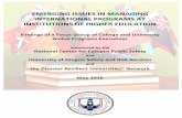 EMERGING ISSUES IN MANAGING INTERNATIONAL PROGRAMS … · 2016-06-09 · Emerging Issues in Managing International Programs at Institutions of Higher Education 6 1. Program-management