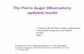 The Pierre Auger Observatory: updated results · 2017-01-03 · Ultra high energy cosmic rays. Scientific interest. Measurement techniques The Pierre Auger Observatory. The hybrid