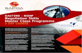 GAUTENG - NSMP Negotiation Skills Master Class Programme · success, developing good negotiation skills should be at the top of your priority list. This is by far one of the most
