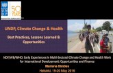 UNDP, Climate Change & Health UNDP Climate Change Adaptation Support to the NAPs Process Supporting