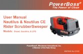 988749UM User Manual Nautilus Rev G - PowerBoss...Page 2 Nautilus Rider Scrubber/Sweeper #988749UM Rev. G 01/20 PowerBoss® The Power of Clean PREFACE Thank you for your purchase of