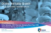 Driving Profitable Growth - DSM€¦ · 29-04-2016  · Annual Report, which can be found on the company's corporate website, . Page 1 . SECRET Contents Page 2 . DSM – Introduction