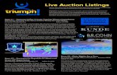 Live Auction Listings - Triumph...Live Auction Listings Please note, there may be additional details about auction packages on the large auction posters located at the Pavilion and