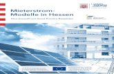 Mieterstrom- Modelle in Hessen · Mieterstromkampagne Hessen Aktivitäten des Landes Hessen Das Land Hessen hat Mieterstrom seit 2015 als Impuls für die Energiewende in Hessen unterstützt.