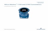 Micro Motion 1700 and 2700 Transmitters - Emerson Electric · 2020-02-10 · 1 Before you begin. 1.1 About this document. This manual provides information on planning, mounting, wiring,
