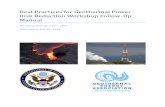 Best Practices for Geothermal Power Risk Reduction Workshop … · Best Practices for Risk Reduction Workshop July 2014 4 Forward After over 100 years since the first geothermal resource