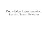 Knowledge Representation: Spaces, Trees, Features · Knowledge Representation A good representation should: – be parsimonious – pick out important features – make common operations