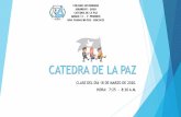 CATEDRA DE LA PAZ - colegiosantamariagirardot.edu.co · La catedra de la paz deberá fomentar el proceso de apropiación de conocimientos y competencias relacionados con la conciencia