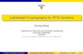 Lightweight Cryptography for RFID Systems · LPN Based Entity Authentication Protocol for RFIDs WG-7 Based Authentication Protocol for RFIDs G. Gong (University of Waterloo) Lightweight