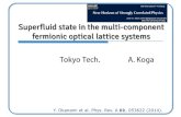 Superfluid state in the multi-component fermionic optical lattice … · 2014-08-21 · A. KOGA Ultracold fermions `Optical lattices (40K, 6Li, 171Yb, 173Yb) 9Number of fermions 9Confining