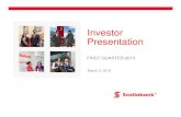 BNS 2015Q1 Investor Presentation - Scotiabank · •Solid start to the year • Net income of $1.7 billion • Diluted EPS of $1.35 • ROE of 14.2% • Revenue growth of 4% from