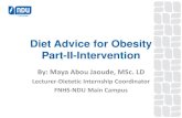Diet Advice for Obesity Part-II-Intervention Annual conference/Saturday/diet... · -Food and nutrition therapies, nutrition education and counseling. Mahan LK & Escott-Stump S. Krause