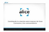 Cambiando la relación entre marcas de Gran …...Alice es una plataforma de servicios tecnológicos, logísticos y de marketing que permite a la marcas gestionar una relación 360º
