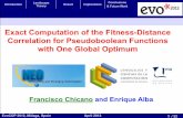 Exact Computation of the Fitness-Distance Correlation for ... · computation of the FDC using the previous deﬁnition requires the evaluation of the complete search space. It is
