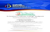 St Andrew's Catholic College, Redlynch...2017/07/25  · St Andrew's Catholic College, Redlynch Personal Assistant to the Principal Fixed Term Position (Maternity Leave Contract) 38