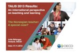 TALIS 2013 Results - Udir · 2015-06-23 · TALIS 2013 Results: An international perspective on teaching and learning ... Supporting Teachers. Mean mathematics performan ce, by school