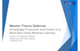Master Thesis Defense · Master Thesis Defense Knowledge Production and Control of a Black Box Using Machine Learning Student: Christopher W. Blake Supervisor: Prof. Eirini Ntoutsi