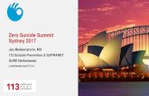 Zero Suicide Summit Sydney 2017 · 2017-03-28 · Zero Suicide Summit Sydney 2017. Jan Mokkenstorm, MD. 113 Suicide Prevention & SUPRANET. SURE Netherlands. j.mokkenstorm@113.nl
