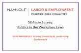 50-State Survey: Politics in the Workplace Laws€¦ · Barbara Johnson (Potter & Murdock PC, bjohnson@pottermurdock.com) PAC Events Co-Chairs: Laurie Sherwood (Walsworth, lsherwood@wfbm.com)