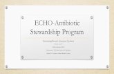 ECHO-Antibiotic Stewardship Program · colitis (PCR+/NAP-1 +) . Treated with oral metronidazole. • Subsequently, has 4 CDI relapses. Treated with oral metronidazole and oral vancomycin