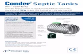 Conder Septic Tank (6-10 m3) PTA 2015 · The septic tank collects all of the domestic wastewater and traps solids. The built-in pre-filter installed at the outlet traps coarse particles.