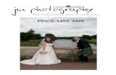 PRICE LIST 2013 - Proof · Low booking deposit of £25.00, pay balance up to wedding day. JM Photography Glasgow & South West Scotland Studio 56 High Street Lockerbie DG11 2AA Tel: