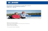 Analyst Conference Call Q2 2018 Speech (including …...Page 3 BASF Analyst Conference Call Q2 2018 July 27, 2018 Martin Brudermüller Ladies and gentlemen, good morning and thank