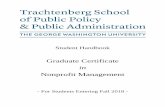 Nonprofit Management - Trachtenberg School of Public ... · Certificate in Nonprofit Management Curriculum Total 12 credits This Certificate is designed for students preparing for