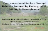 Non-conventional Surface Ground Behavior Induced by ... · North Fork Valley at the toe of the high hills. Geodetic survey monitoring points were ... • A ivate bridge located approximately