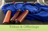 Tithes & Offerings Sermon v10 · Quoted from Randy Alcorn’s Money, Possessions, and Eternity. 2. Tithes: God says to start by giving 10%, but grow from there. Gross Income = Pre-tax