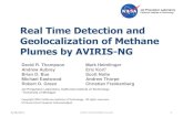 Real Time Detection and Geolocalization of Methane Plumes ... · 6/18/2015 david.r.thompson@jpl.nasa.gov 9 AVIRIS-NG: RGB channels AVIRIS-NG: CH4 (ppm x m) 100m N 100m AVIRIS-NG: