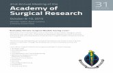 31st Annual Meeting of the Academy of YEARS Surgical Research · 4 31st Annual Meeting | Academy of Surgical Research Welcome It is my great pleasure to welcome you to North Carolina