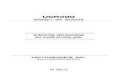 UCR300 Diversity UHF Receiver - Lectrosonics, Inc. · UHF Wireless Diversity Receiver . GENERAL TECHNICAL DESCRIPTION. The UCR300 is a portable, high performance, dual-conversion,