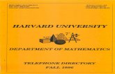HARVARD UNIVERSITYlegacy-Main Ofﬁce (617) 495-2171 Fax (617) 495-5132 Internet: math.harvard.edu Science Center 325 One Oxford Street Cambridge, MA 02138 HARVARD UNIVERSITY