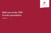 Half-year results 2020 Investor presentation · presentation does not constitute an offer or invitation to subscribe for, or purchase, any shares of Swiss Life. Please note: Sums