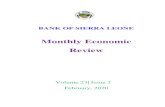 Monthly Economic Reviewbsl.gov.sl/MER February 2020- Final.pdf · Monthly Economic Review February 2020 Publisher: The Monthly Economic Review [MER] is published by the Research Department,