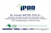 Title of presentation By Joseph WETHE, PhD Ir., JOSEPH.pdf · 2. Wastewater management in African cities: Actual situation, Stakes, Challenges and Existing technologies 3. Natural