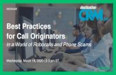 in a World of Robocalls and Phone Scams · Improve Contact Efficiency NEXT Authenticate calls to protect calls to/from your customers Enable Trusted Communications LATER Transform