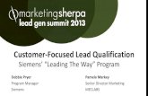 Customer-Focused Lead Qualification...sales opportunities, compliance, lead scoring, prequalification, training, communications, reporting and IT management. With Siemens since 1999,