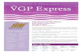Annual General Meeting & VGP AGM Conference 30 … Express/VGPExpress2016-5apr16.pdfThe VGP will be hosting its Annual General Meeting and VGP AGM Conference on 30 April 2016 at York