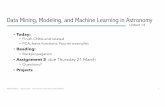 Data Mining, Modeling, and Machine Learning in Astronomyhosting.astro.cornell.edu/~cordes/A6523/A4523-6523... · 2019. 3. 14. · Data Mining, Modeling, and Machine Learning in Astronomy