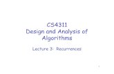 CS4311 Design and Analysis of Algorithmswkhon/algo09/lectures/lecture3.pdf · The Master Theorem has 3 cases … Master Method ( Save our effort ) 20 Theorem: (Case 1: Very Small