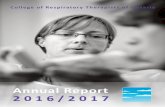 Annual Report 2016-2017 · 2017 annual report for the College of Respiratory Therapists of Ontario (CRTO). The CRTO is one of 28 health regulatory bodies established by the Regulated