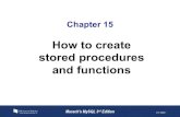 How to create stored procedures - CS 3200 - Home...Objectives Applied 1.Create stored procedures and functions using any of the features presented in this chapter. 2.Code CALL statements