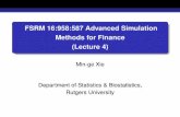 FSRM 16:958:587 Advanced Simulation Methods for Finance (Lecture 4) · 2016. 2. 17. · (Lecture 4) Min-ge Xie Department of Statistics & Biostatistics, Rutgers University. Bootstrap