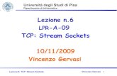 Lezione n.6 LPR-A-09 - unipi.itdidawiki.di.unipi.it/lib/exe/fetch.php/lpr-a/06-tcp... · 2009. 11. 10. · Lezione 6: TCP: Stream SocketsU Vincenzo Gervasi 6 Apertura di una connessione